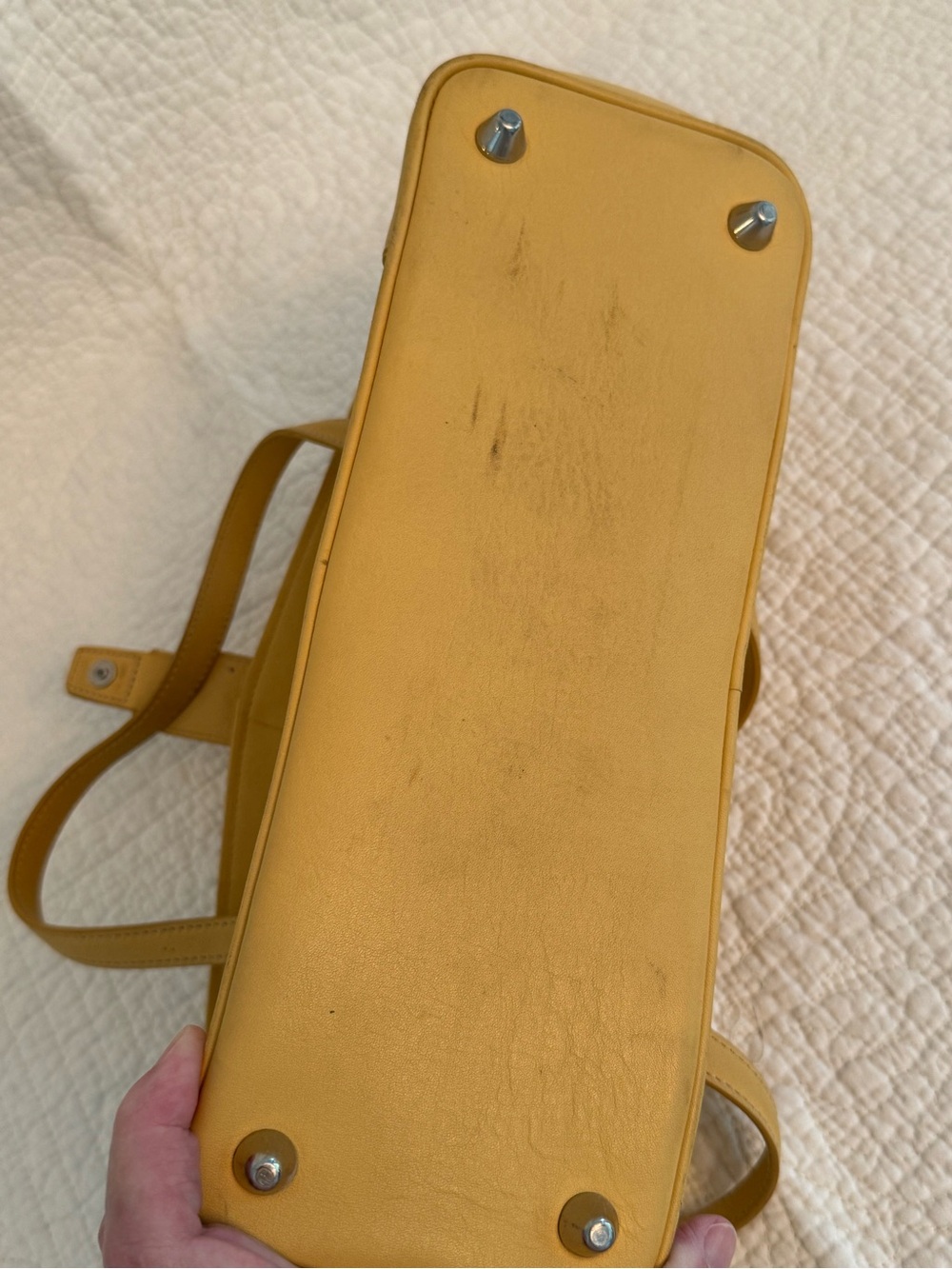Coach Yellow Leather Buckle Flap Shoulder Bag Purse Style 9267 - Picture 5 of 6